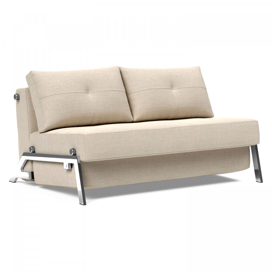 Innovation Living Cubed Full Size Sofa Bed with Chrome legs - 586 Phobos Latte