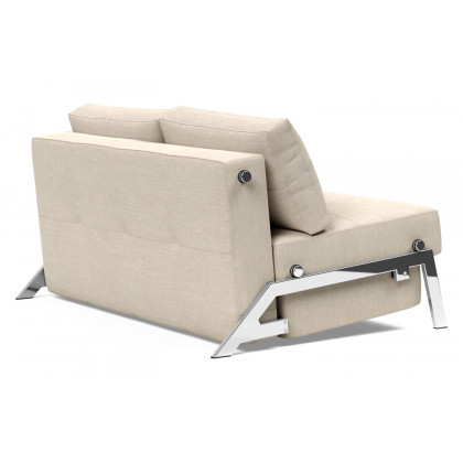 Innovation Living Cubed Full Size Sofa Bed with Chrome legs - 586 Phobos Latte