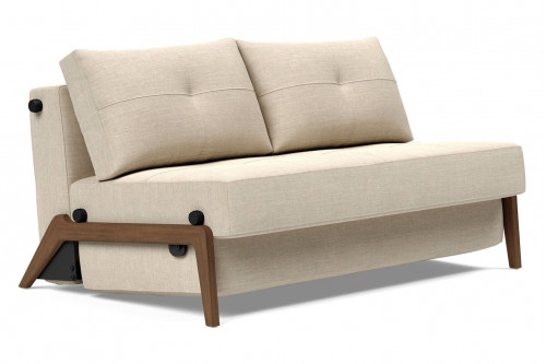 Innovation Living™ Cubed Full Size Sofa Bed with Dark Wood Legs - 586 Phobos Latte
