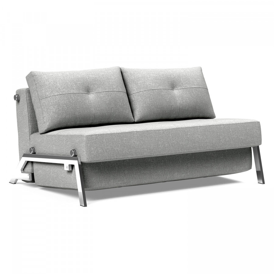 Innovation Living Cubed Full Size Sofa Bed with Chrome legs - 590 Micro Check Gray