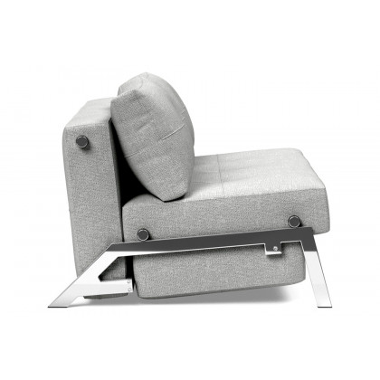 Innovation Living Cubed Full Size Sofa Bed with Chrome legs - 590 Micro Check Gray