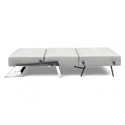 Innovation Living Cubed Full Size Sofa Bed with Chrome legs - 590 Micro Check Gray