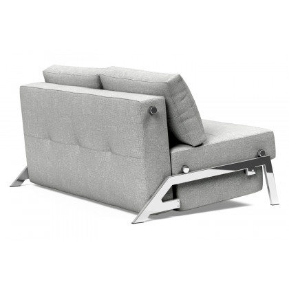 Innovation Living Cubed Full Size Sofa Bed with Chrome legs - 590 Micro Check Gray