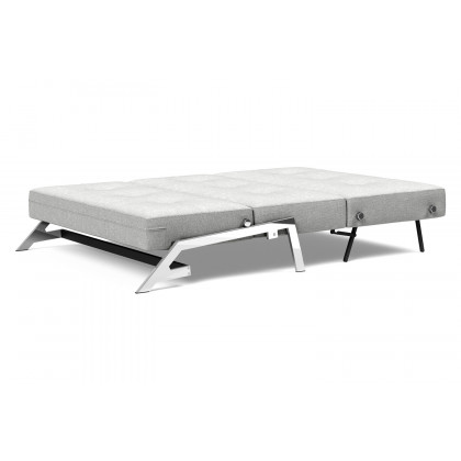 Innovation Living Cubed Full Size Sofa Bed with Chrome legs - 590 Micro Check Gray