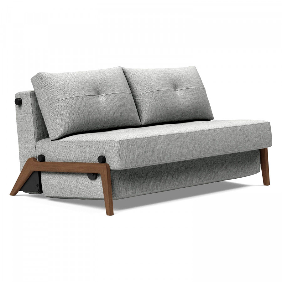 Innovation Living Cubed Full Size Sofa Bed with Dark Wood Legs - 590 Micro Check Gray