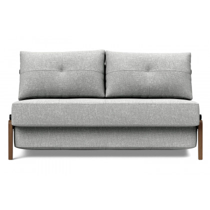 Innovation Living Cubed Full Size Sofa Bed with Dark Wood Legs - 590 Micro Check Gray