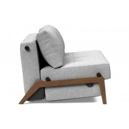 Innovation Living Cubed Full Size Sofa Bed with Dark Wood Legs - 590 Micro Check Gray