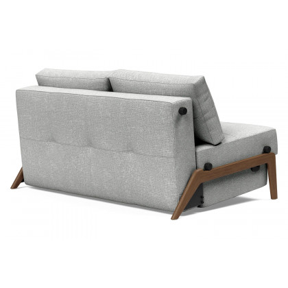 Innovation Living Cubed Full Size Sofa Bed with Dark Wood Legs - 590 Micro Check Gray