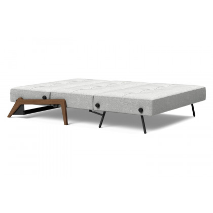 Innovation Living Cubed Full Size Sofa Bed with Dark Wood Legs - 590 Micro Check Gray