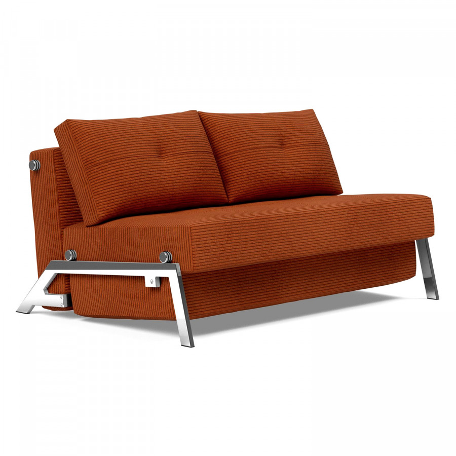 Innovation Living Cubed Full Size Sofa Bed with Chrome legs - 595 Corduroy Burnt Orange