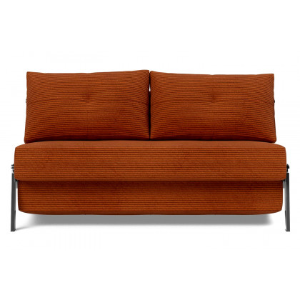 Innovation Living Cubed Full Size Sofa Bed with Chrome legs - 595 Corduroy Burnt Orange