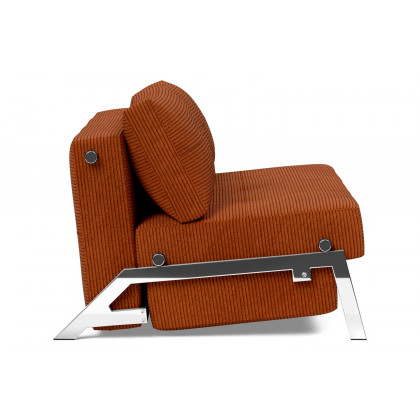 Innovation Living Cubed Full Size Sofa Bed with Chrome legs - 595 Corduroy Burnt Orange