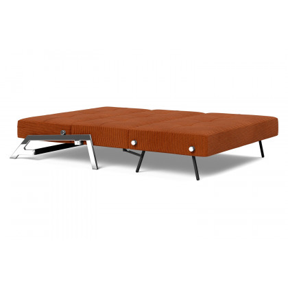 Innovation Living Cubed Full Size Sofa Bed with Chrome legs - 595 Corduroy Burnt Orange