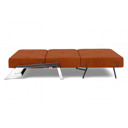 Innovation Living Cubed Full Size Sofa Bed with Chrome legs - 595 Corduroy Burnt Orange