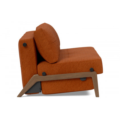 Innovation Living Cubed Full Size Sofa Bed with Dark Wood Legs - 595 Corduroy Burnt Orange