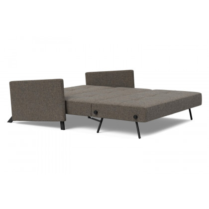 Innovation Living Cubed Queen Size Sofa Bed with Arms - 216 Flashtex Dark Gray
