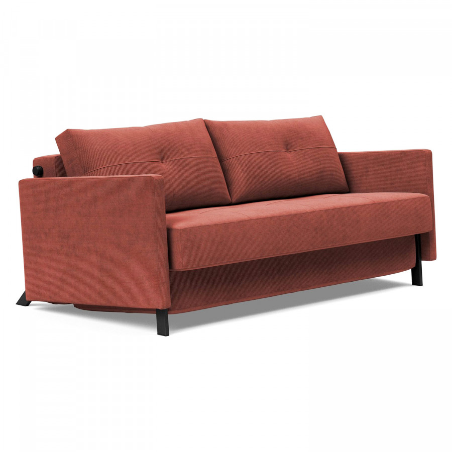 Innovation Living Cubed Queen Size Sofa Bed with Arms - 317 Cordufine Rust