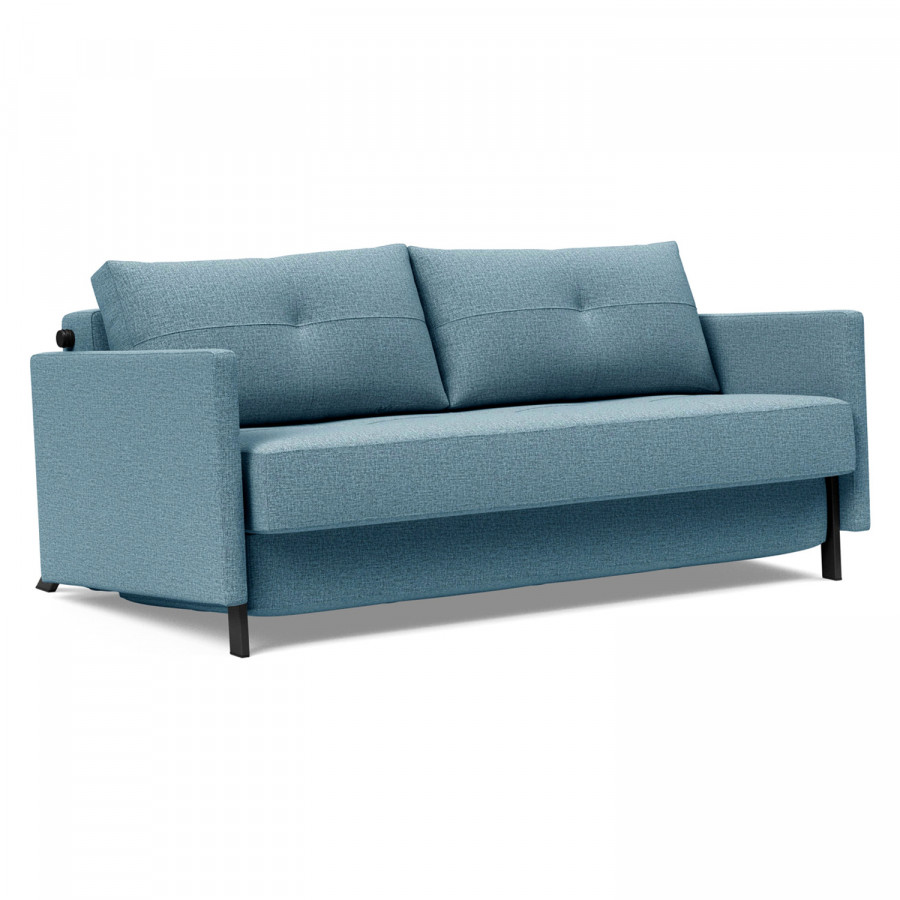 Innovation Living Cubed Queen Size Sofa Bed with Arms - 525 Mixed Dance Light Blue
