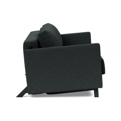 Innovation Living Cubed Queen Size Sofa Bed with Arms - 534 Bouclé Black Raven