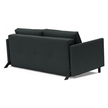 Innovation Living Cubed Queen Size Sofa Bed with Arms - 534 Bouclé Black Raven