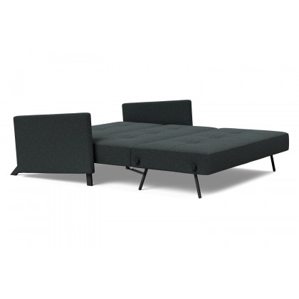 Innovation Living Cubed Queen Size Sofa Bed with Arms - 534 Bouclé Black Raven