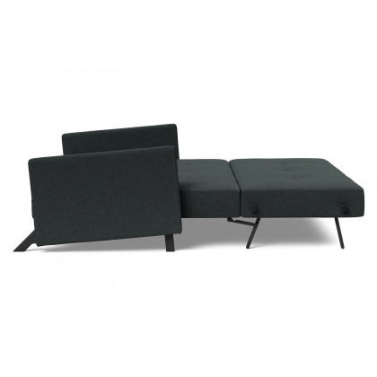 Innovation Living Cubed Queen Size Sofa Bed with Arms - 534 Bouclé Black Raven