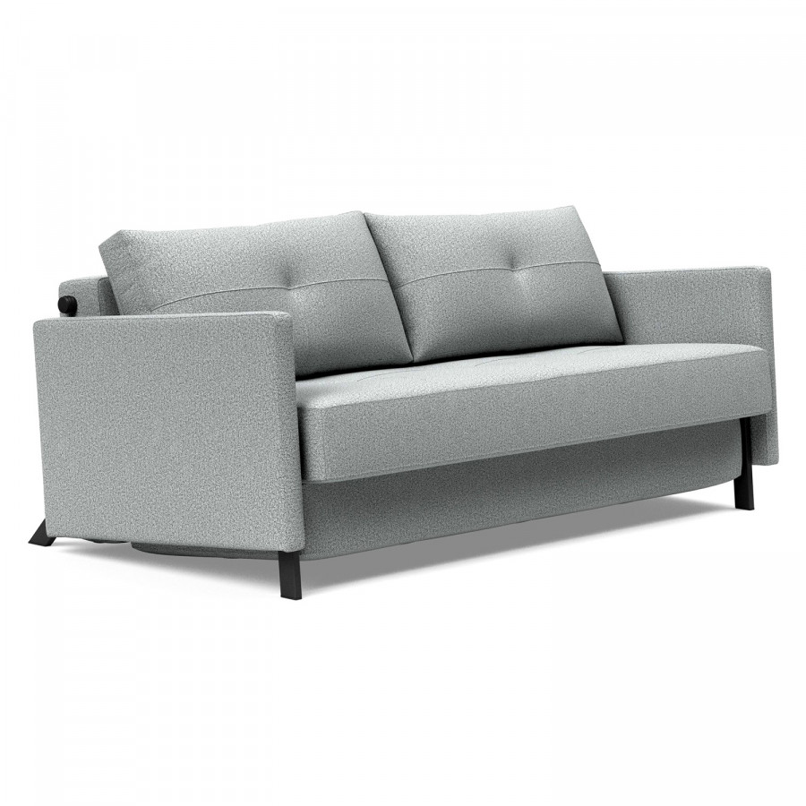 Innovation Living Cubed Queen Size Sofa Bed with Arms - 538 Melange Light Gray