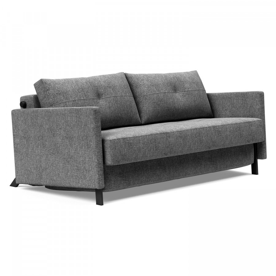 Innovation Living Cubed Queen Size Sofa Bed with Arms - 563 Twist Charcoal
