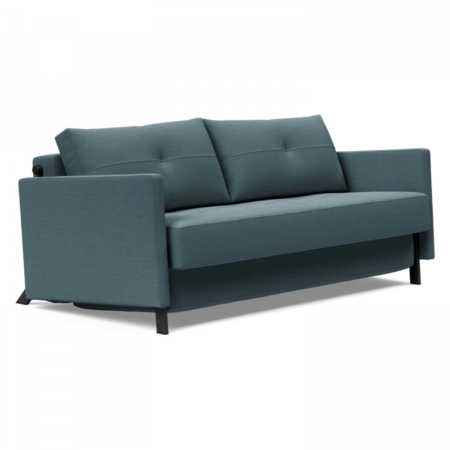 Innovation Living Cubed Queen Size Sofa Bed with Arms - 573 Vivus Dusty Blue