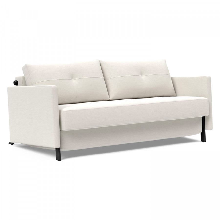 Innovation Living Cubed Queen Size Sofa Bed with Arms - 574 Vivus Dusty Off White