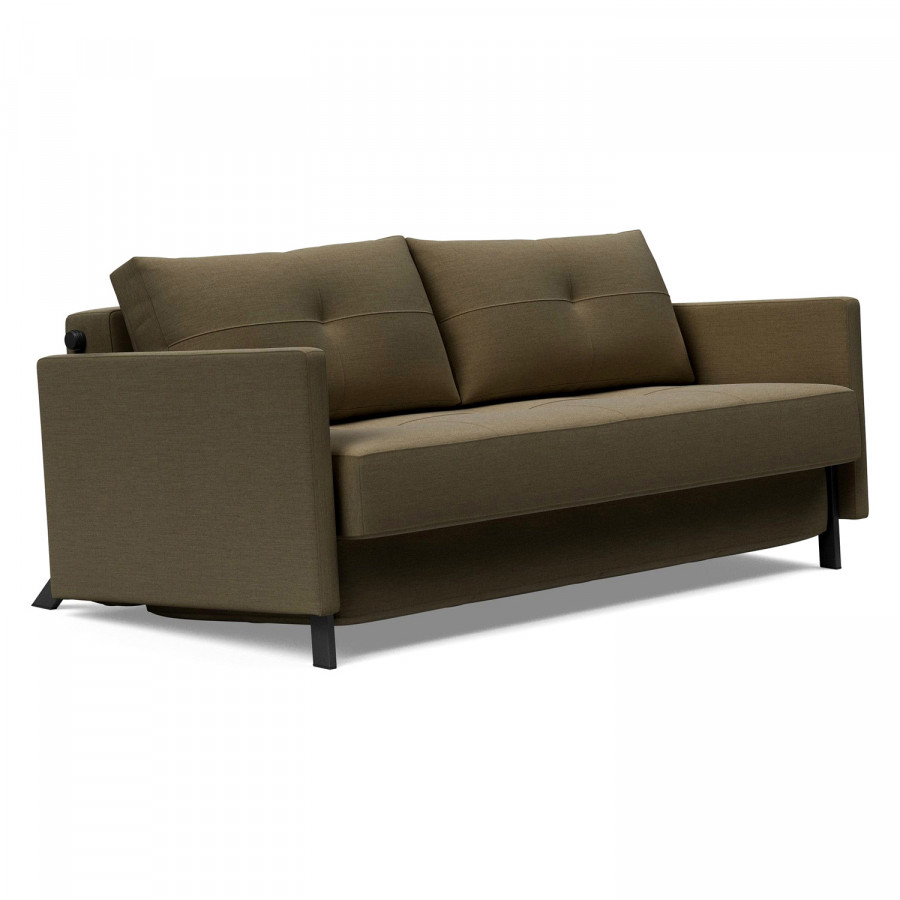 Innovation Living Cubed Queen Size Sofa Bed with Arms - 575 Vivus Dusty Olive