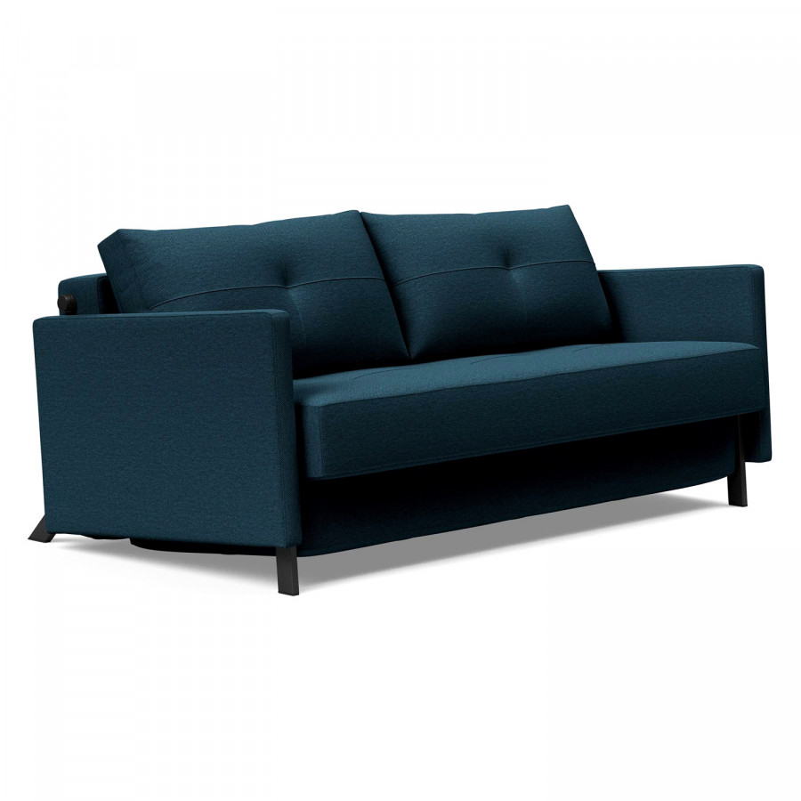 Innovation Living Cubed Queen Size Sofa Bed with Arms - 580 Argus Navy Blue