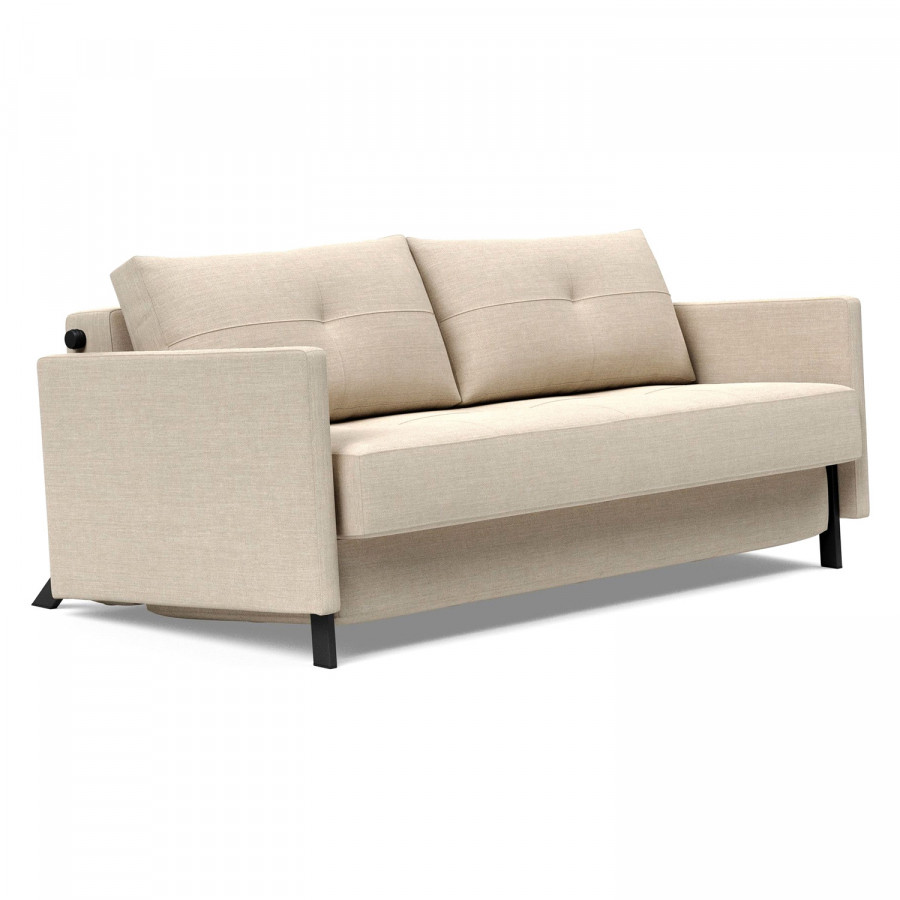 Innovation Living Cubed Queen Size Sofa Bed with Arms - 586 Phobos Latte