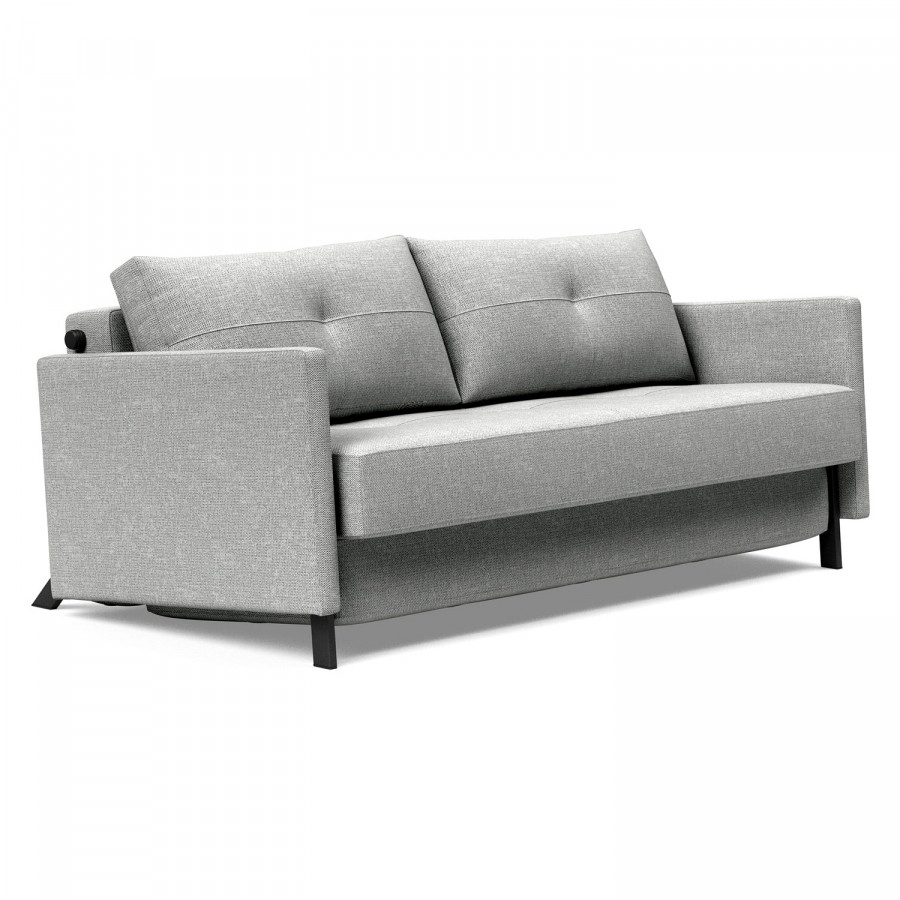 Innovation Living Cubed Queen Size Sofa Bed with Arms - 590 Micro Check Gray