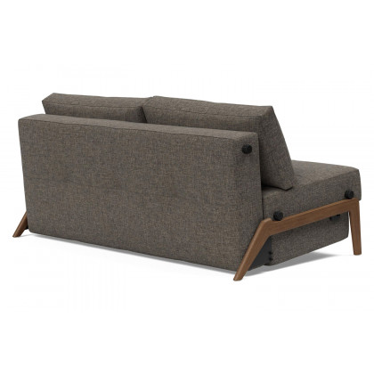 Innovation Living Cubed Queen Size Sofa Bed with Dark Wood Legs - 216 Flashtex Dark Gray