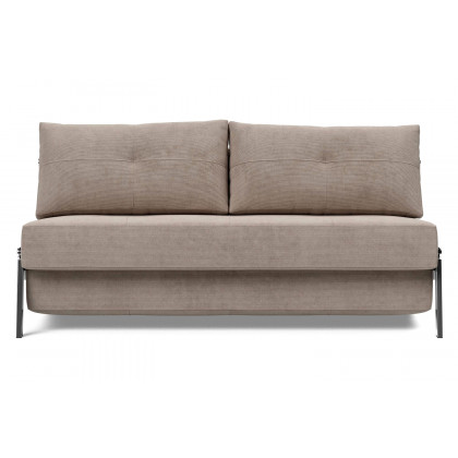 Innovation Living Cubed Queen Size Sofa Bed with Chrome Legs - 318 Cordufine Beige