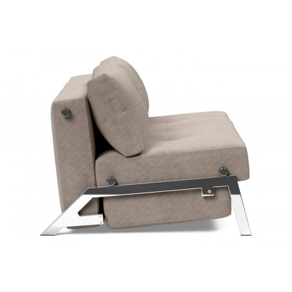 Innovation Living Cubed Queen Size Sofa Bed with Chrome Legs - 318 Cordufine Beige