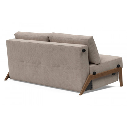 Innovation Living Cubed Queen Size Sofa Bed with Dark Wood Legs - 318 Cordufine Beige