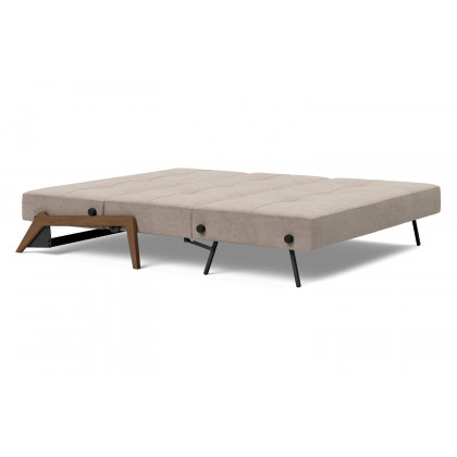 Innovation Living Cubed Queen Size Sofa Bed with Dark Wood Legs - 318 Cordufine Beige
