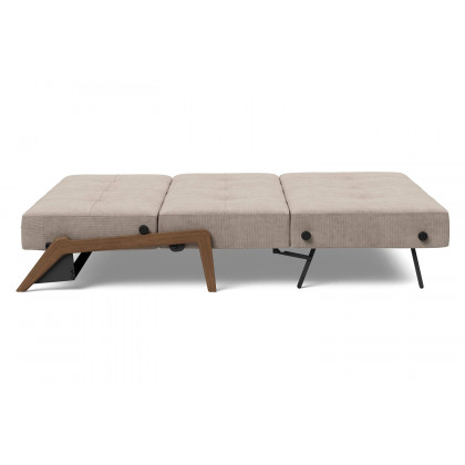 Innovation Living Cubed Queen Size Sofa Bed with Dark Wood Legs - 318 Cordufine Beige