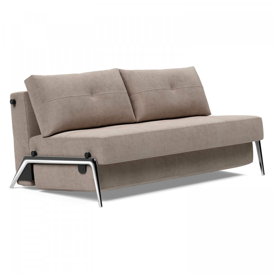 Innovation Living Cubed Queen Size Sofa Bed with Alu Legs - 318 Cordufine Beige