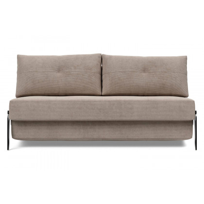 Innovation Living Cubed Queen Size Sofa Bed with Alu Legs - 318 Cordufine Beige