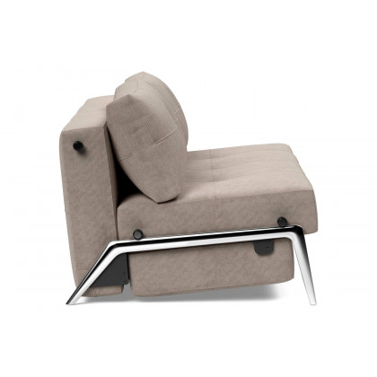Innovation Living Cubed Queen Size Sofa Bed with Alu Legs - 318 Cordufine Beige