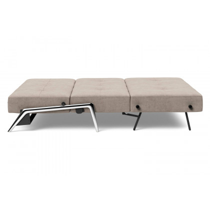 Innovation Living Cubed Queen Size Sofa Bed with Alu Legs - 318 Cordufine Beige