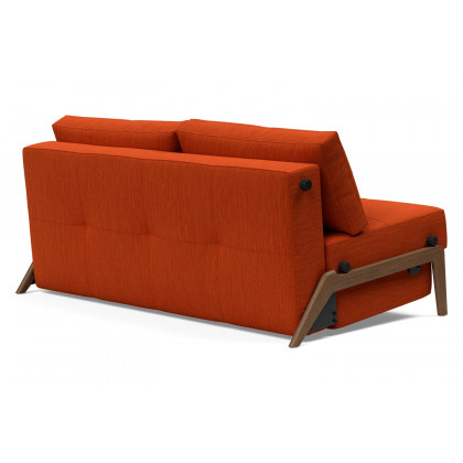 Innovation Living Cubed Queen Size Sofa Bed with Dark Wood Legs - 506 Elegance Paprika