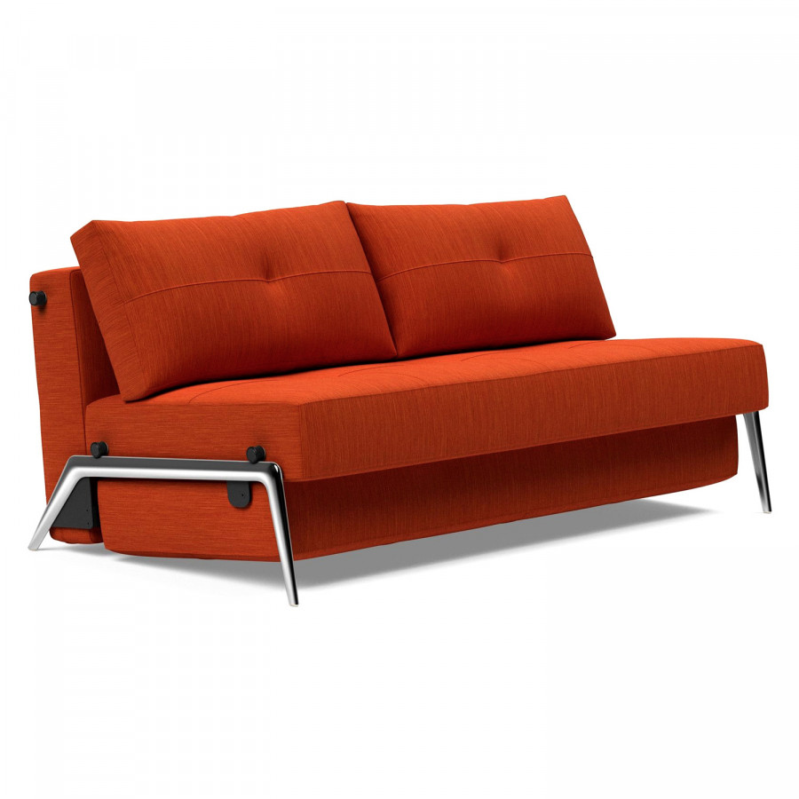 Innovation Living Cubed Queen Size Sofa Bed with Alu Legs - 506 Elegance Paprika