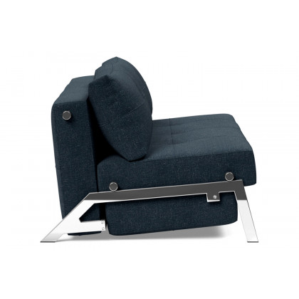 Innovation Living Cubed Queen Size Sofa Bed with Chrome Legs - 515 Nist Blue