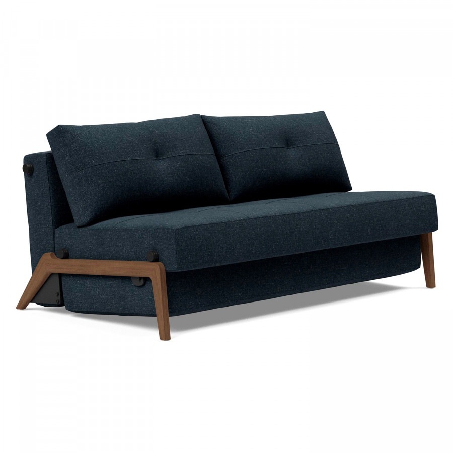 Innovation Living Cubed Queen Size Sofa Bed with Dark Wood Legs - 515 Nist Blue