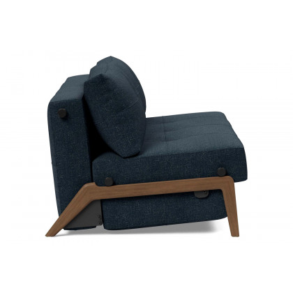Innovation Living Cubed Queen Size Sofa Bed with Dark Wood Legs - 515 Nist Blue