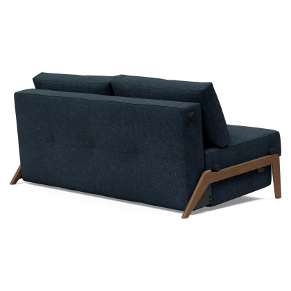 Innovation Living Cubed Queen Size Sofa Bed with Dark Wood Legs - 515 Nist Blue
